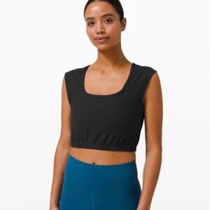 Lululemon LA Cap Sleeve Crop Tee - 6 Black